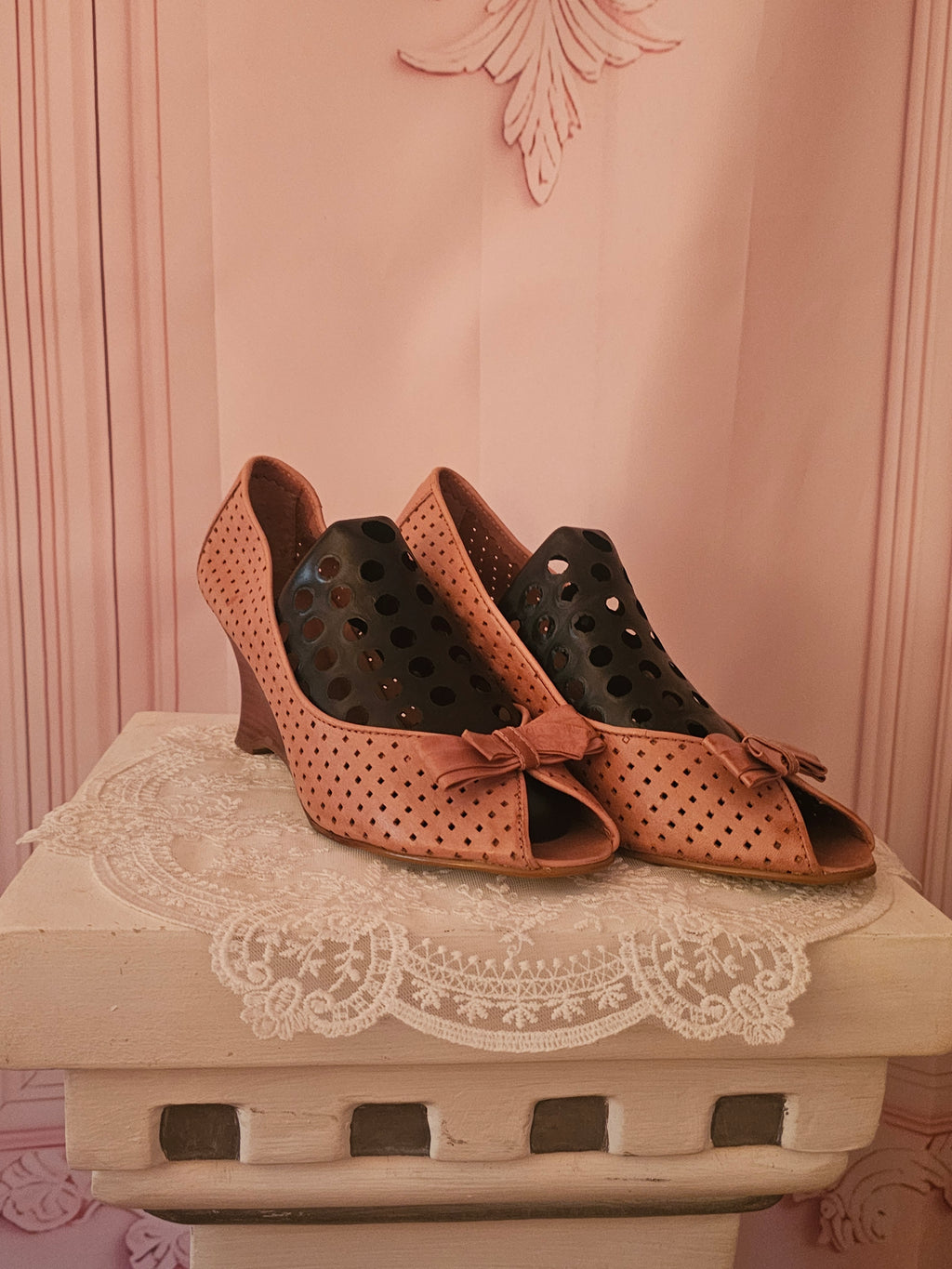 Ladies Kaliko Leather Wedges