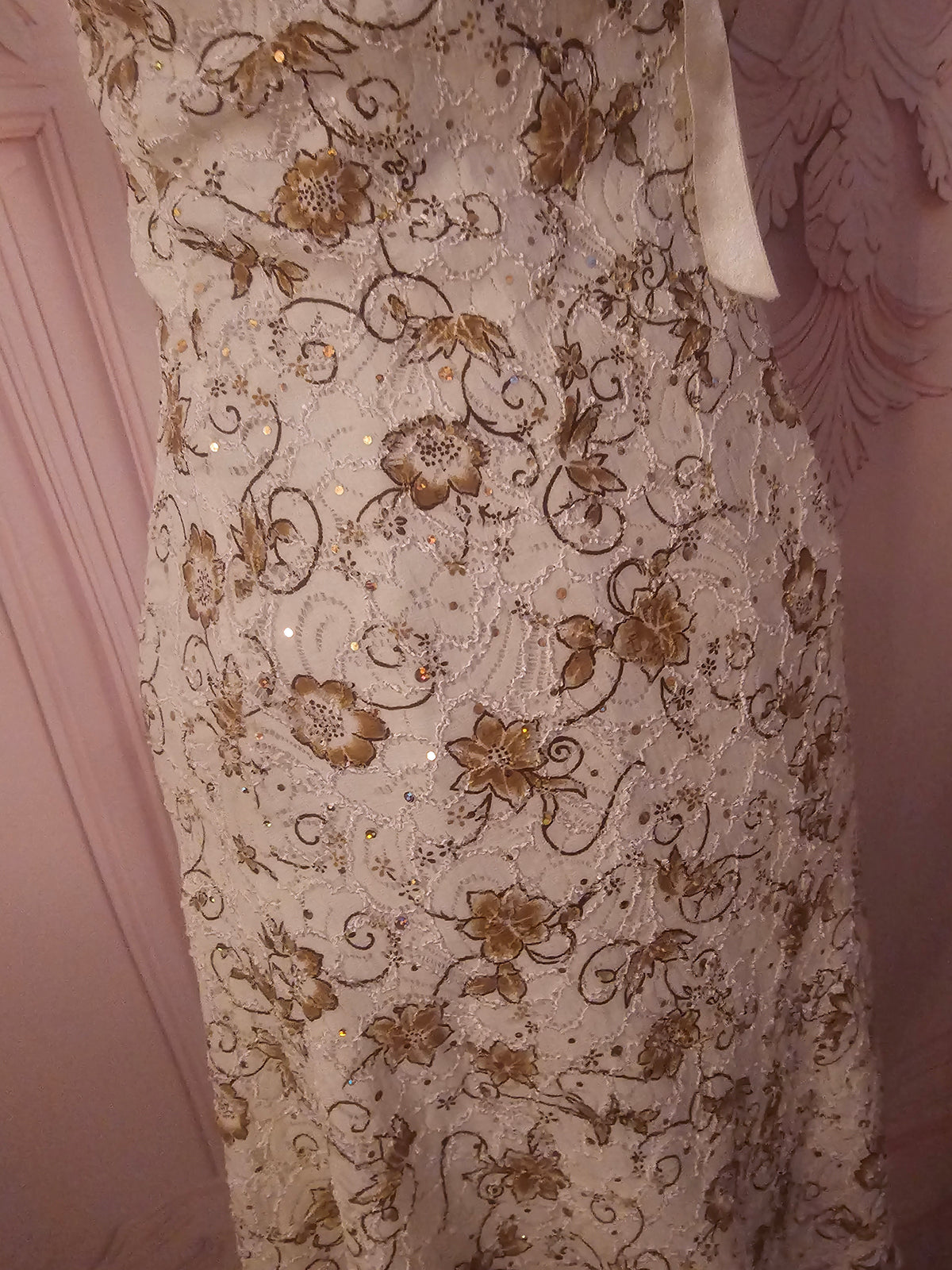 Ladies cream & gold pink ice Dress