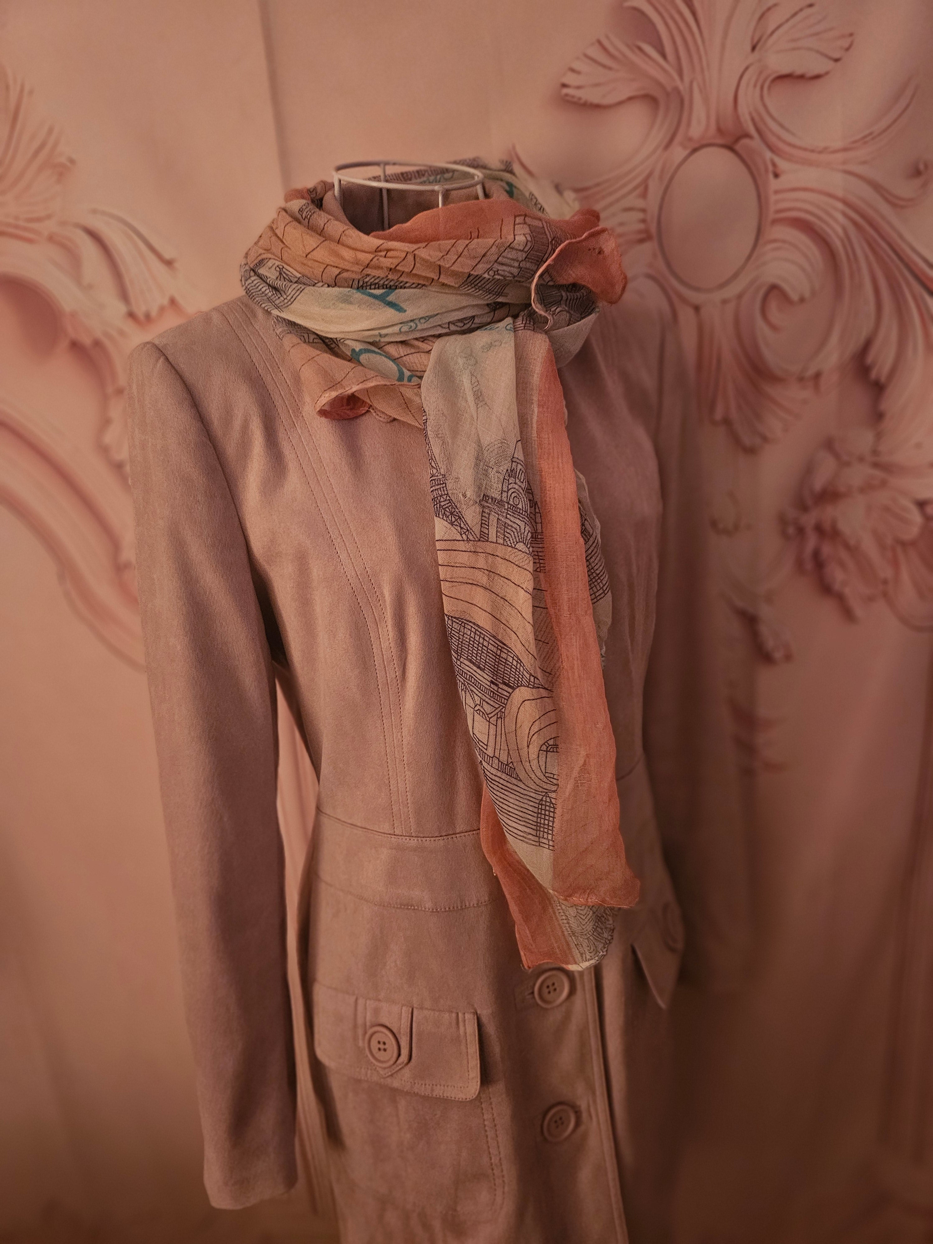 Ladies Dusky Pink Suede Next Coat