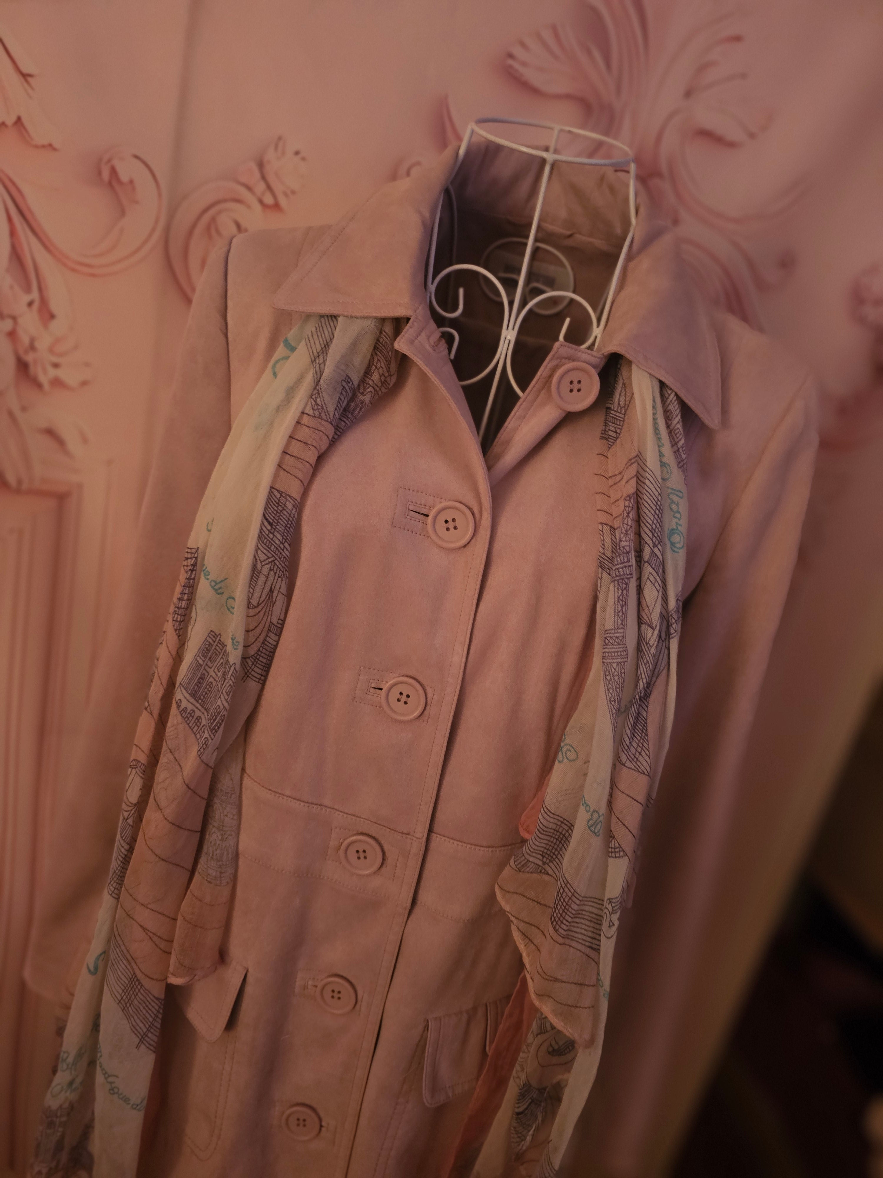 Ladies Dusky Pink Suede Next Coat