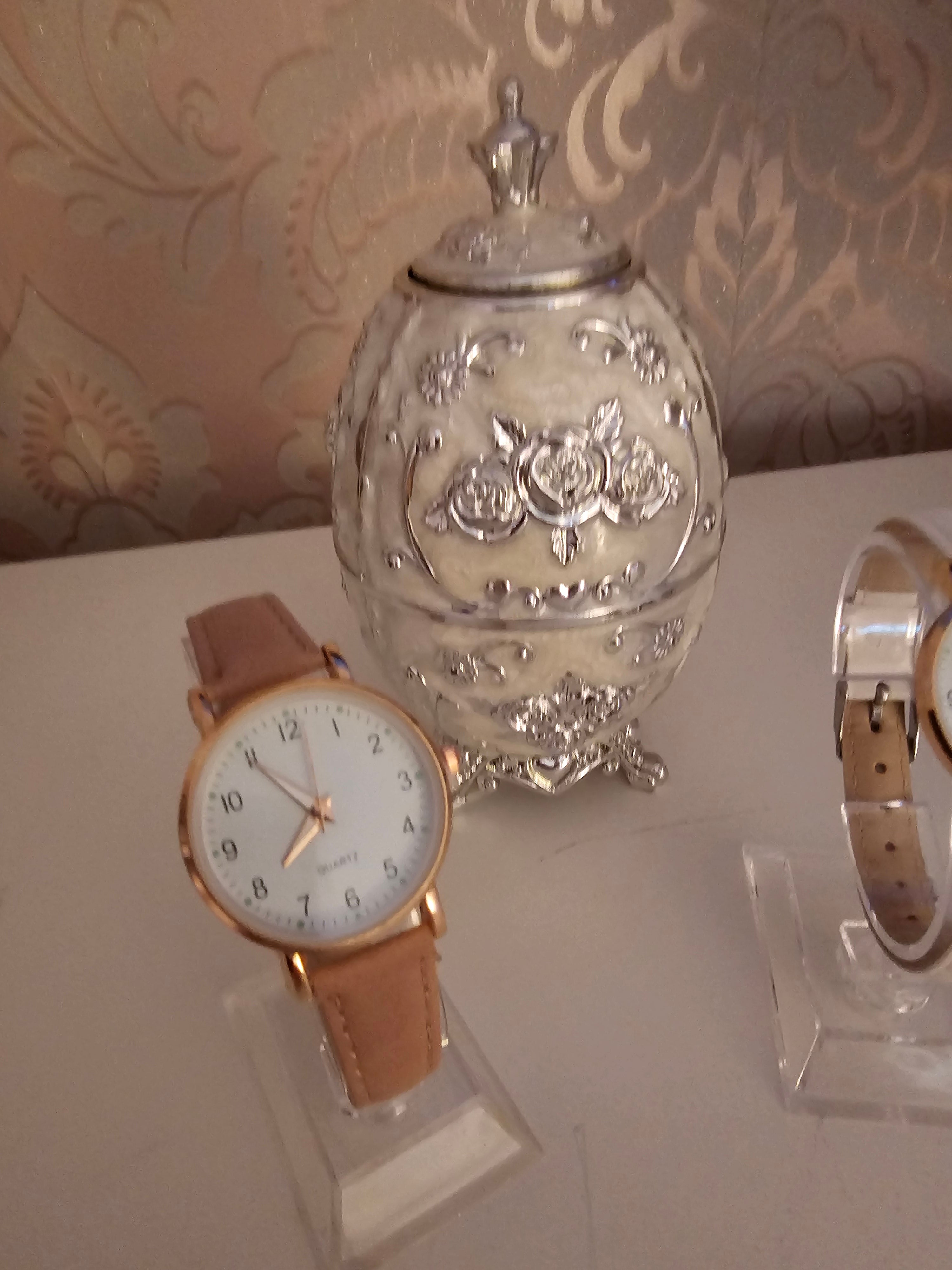 Ladies White & Pink Large Face Watches x2