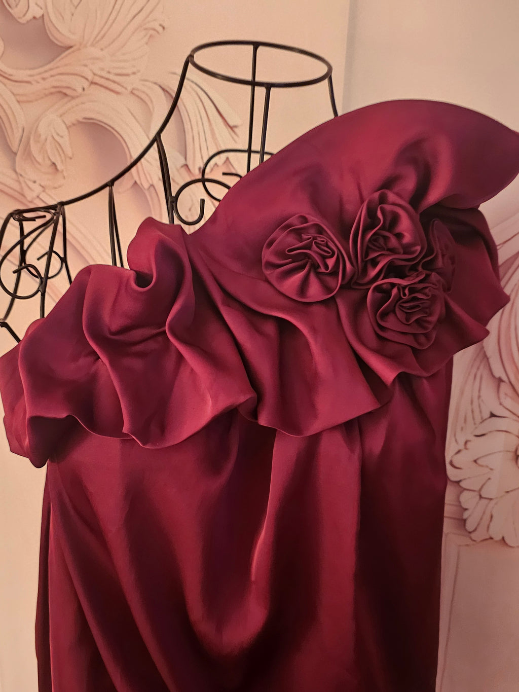Ladies Burgundy Glamorus Evening Top