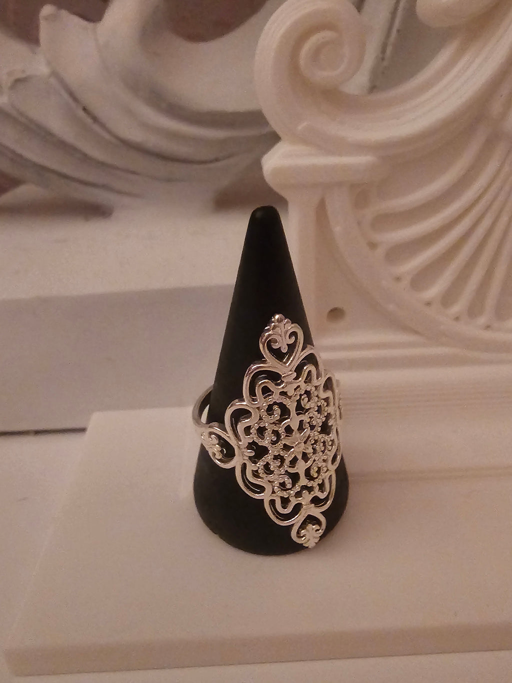 Ladies silver boho style ring