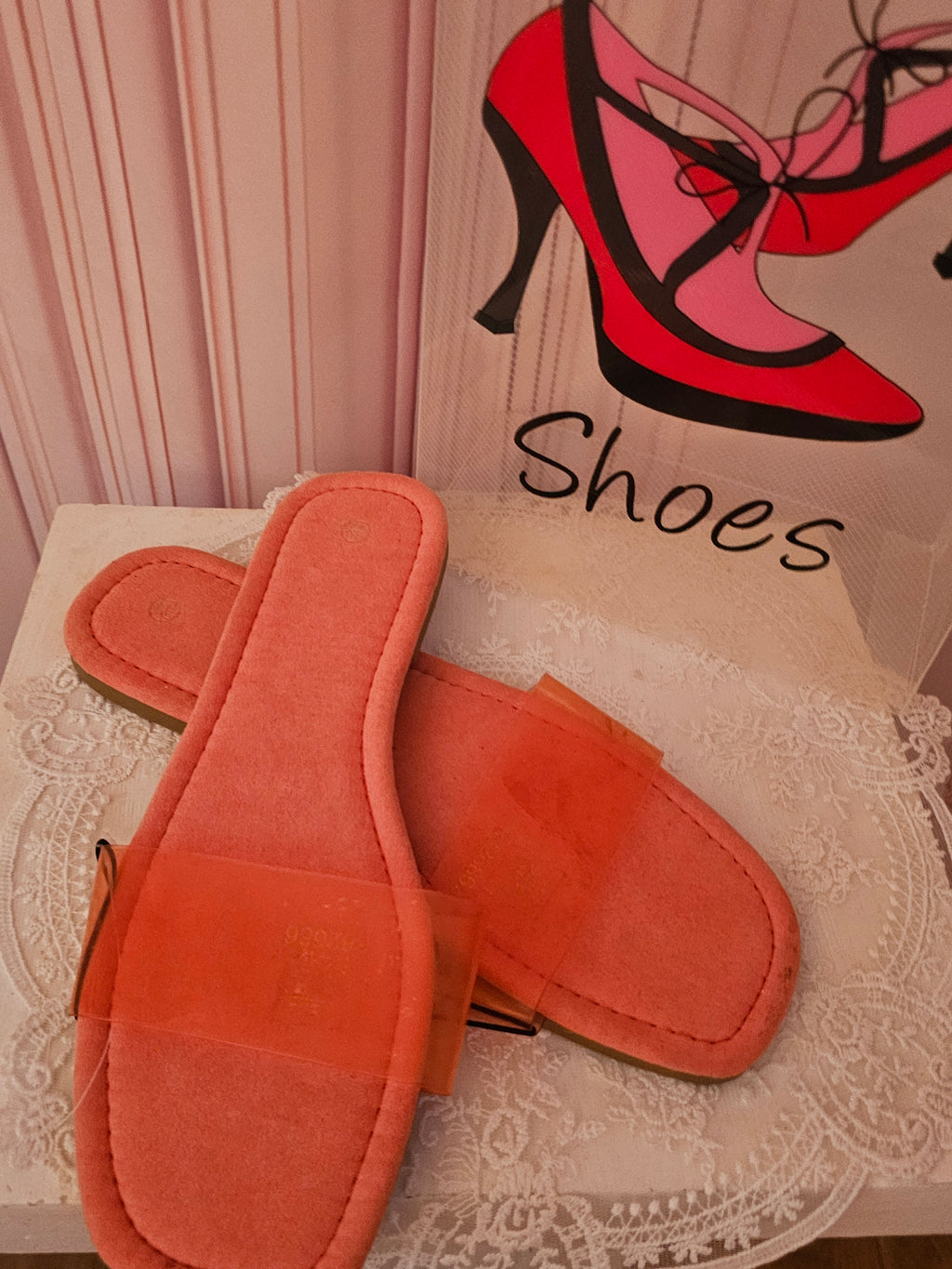 Ladies Coral Sliders with front flip flops design