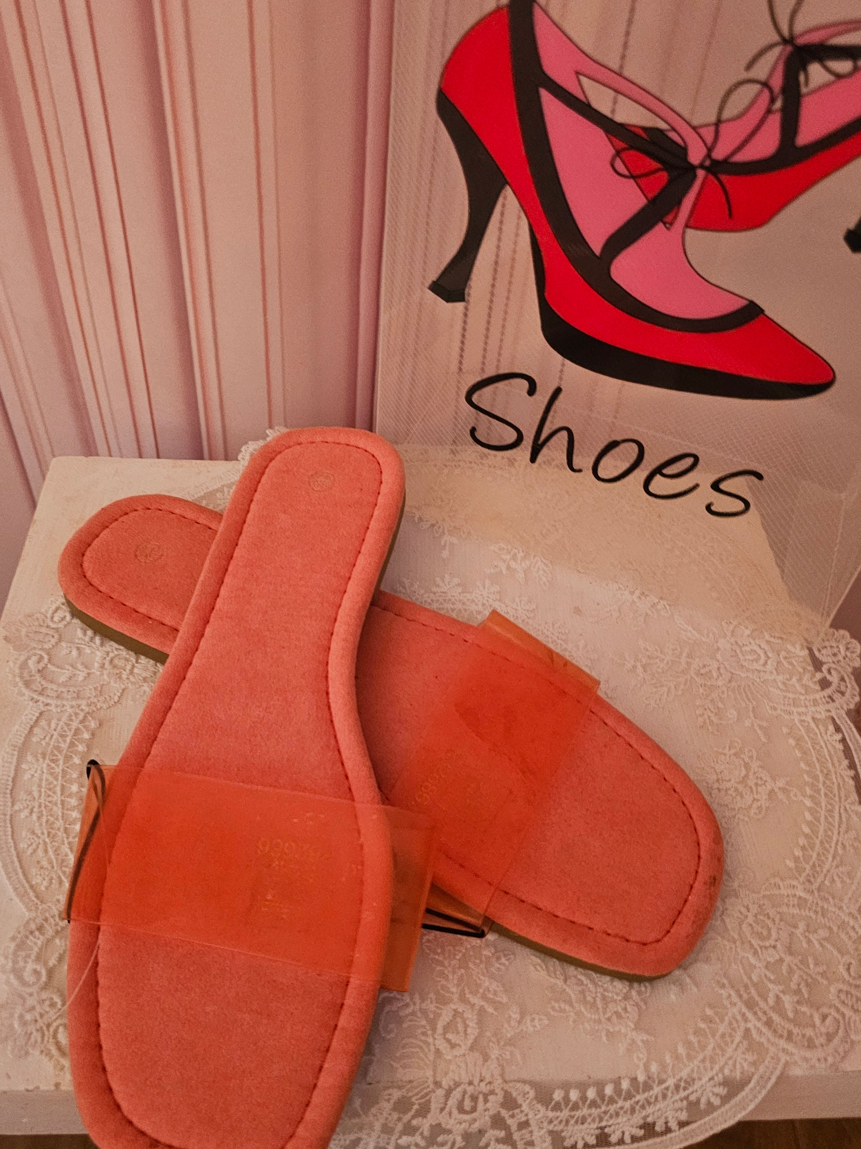 Ladies Coral Sliders with front flip flops design