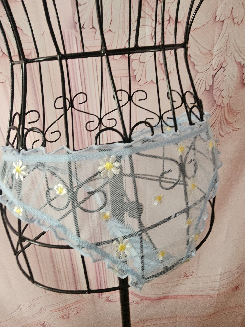 Ladies Blue Daisy Design Underwear Set