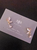 Ladies pink crystal drop earrings