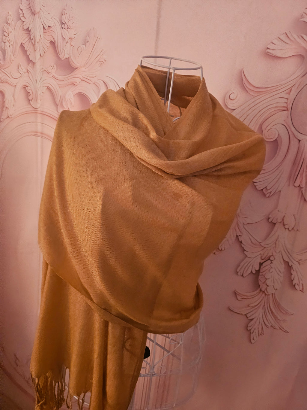 Ladies Camel Pashmina Wrap Scarf