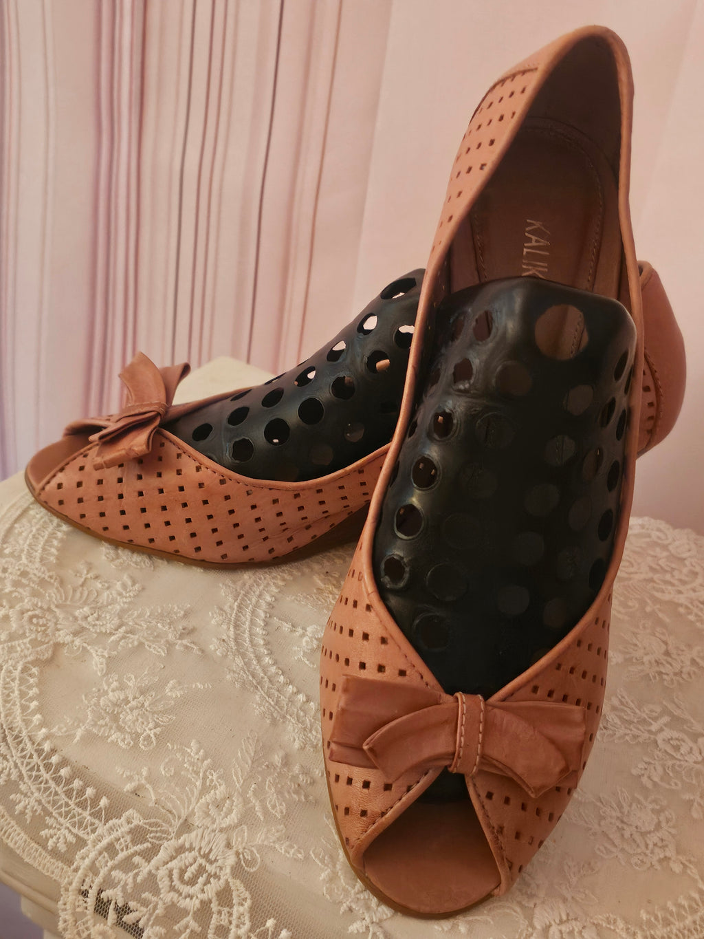 Ladies Kaliko Leather Wedges