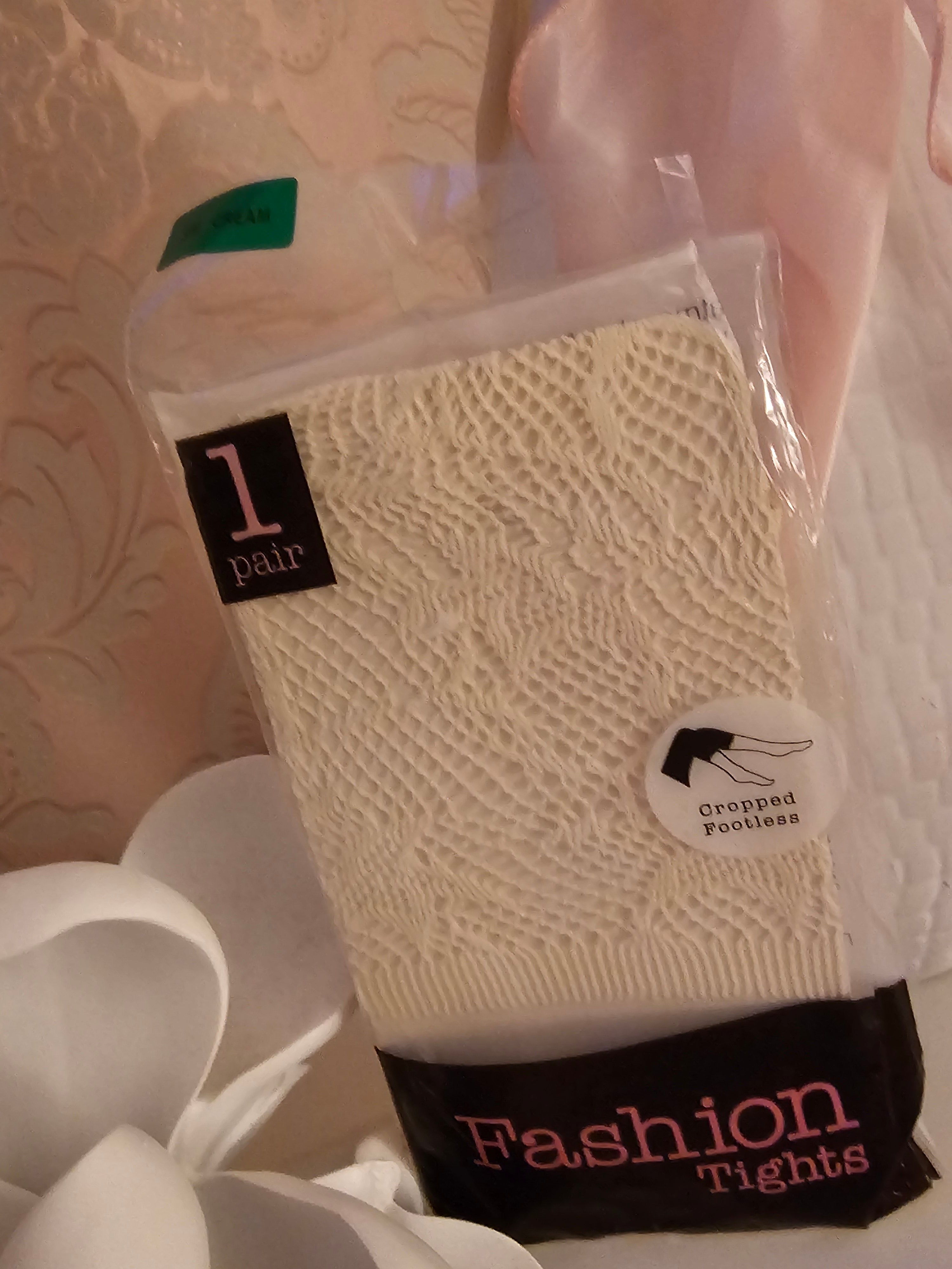 Ladies 2 x Footless Tights 1 x cream 1 x black